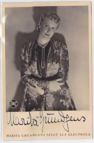 79626 Autograph Carte Chanteuse allemande Marita Gründgens vers 1935