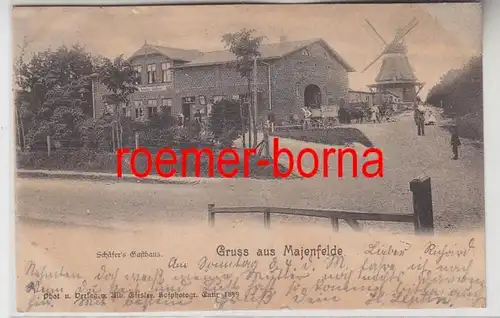 79870 Ak Salutation de Maienfelde Schäfers Hostal et Windmühle 1904