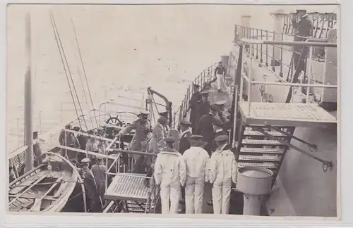 79905 Photo Ak General de Seeck à bord d'un navire de guerre 1923