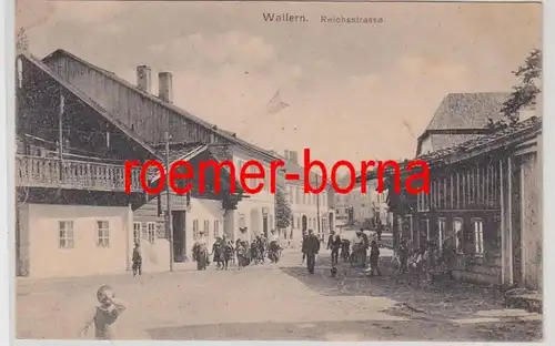 80272 Ak Wallern in Böhmen Reichsstrasse um 1920