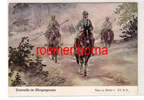 80303 Ak Jäger zu Pferde 3.XV.A.K. Patrouille im Morgengrauen um 1930