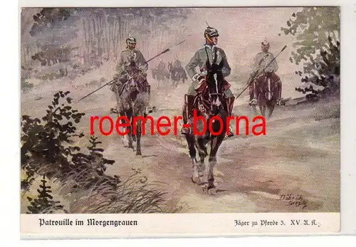 80303 Ak chasseurs à cheval 3.XV.A.K. Patrouille à l'aube vers 1930