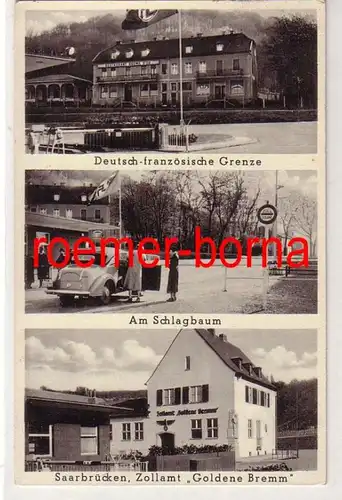 80358 Mehrbild Ak Saarbrücken Zollamt, Dt.-franz. Grenze, Schlagbaum 1939