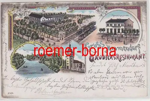 80382 Ak Lithographie Gruss aus Ammendorf Gaudichs Restaurant 1900