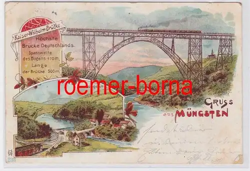 80386 Ak Lithographie Gruss de Pont Kaiser-Wilhelm de 1903