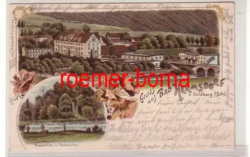 80514 Ak Lithographie Salutation de Bad Hermsdorf près de Goldberg en Silésie 1904