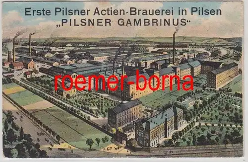 80734 Ak Erste Pilsner Actien Brauerei in Pilsen 'Pilsner Gambrinus' um 1910