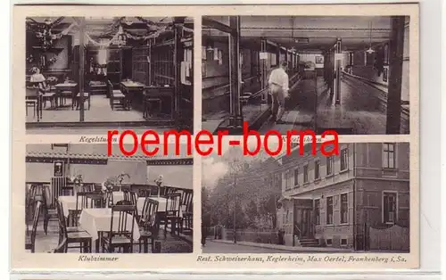 80778 Mehrbild Ak Frankenberg i.Sa. Keglerheim Restaurant Schweizerhaus 1926