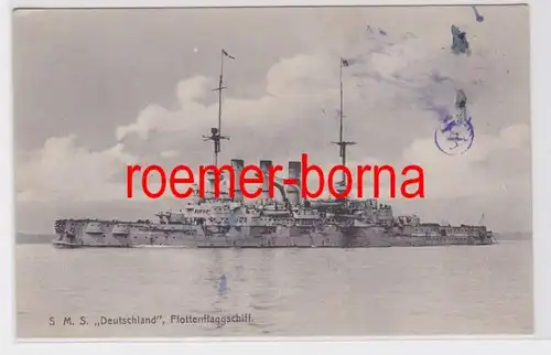 80916 Ak S.M.S. 'Deutschland' Flottenflaggschiff um 1910