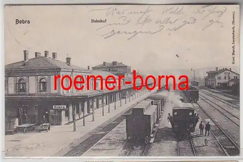 80934 Feldpost Ak Bebra de la gare avec l'entrée de vapeur 1907