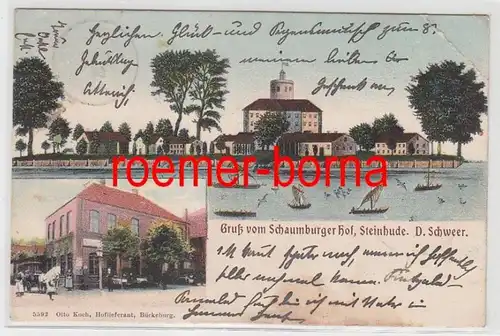 81052 Multi-image Ak Salutation du Schaumburger Hof Steinhude 1904