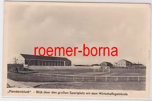81144 Feldpost Ak Stralsund 'Flandernblock' großer Sportplatz 1940