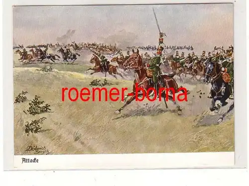 81237 Ak Ulanen Reiter Attacke um 1930