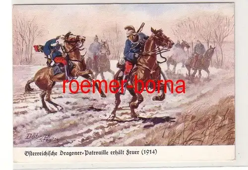 81240 Ak Österreichische Dragoner Patrouille erhält Feuer (1914) um 1930