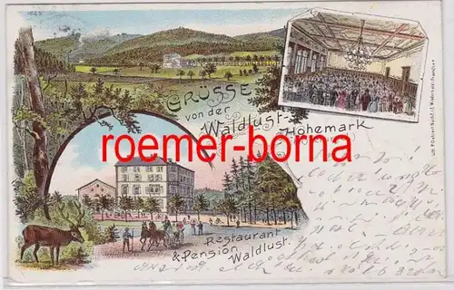 8103 Ak Lithographie Salutation de la Waldlust Hohemark près de Oberursel 1900