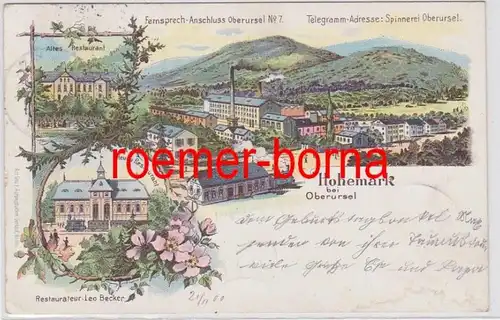 81304 Ak Lithographie Hohemark bei Oberursel Restaurant 1900