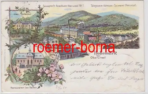 81304 Ak Lithographie Hohemark chez Oberursel Restaurant 1900