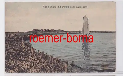 81378 Ak Hallig Oland avec barrage pour Langeness vers 1910