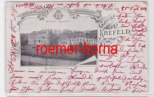 81441 Ak Gruss de Krefeld Kreafeld Turnverein Blumenthal 1904