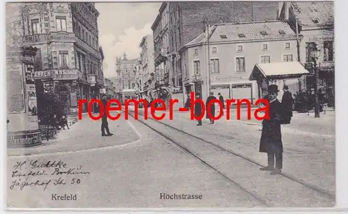 81557 Ak Krefeld Highstrasse avec des magasins 1908