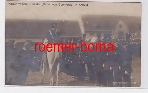 81566 Foto Ak Kaiser Wilhelm und die 'Retter von Courrières' in Krefeld 1906