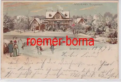 81645 Ak Bremen Meierei Bürgerpark im Winter 1898