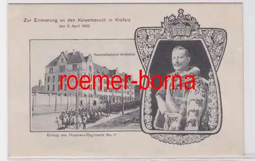 81661 Ak Pour commémorer la visite de l'empereur à Krefeld 2 avril 1906