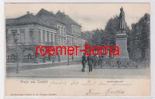 81675 Ak Gruss aus Crefeld Moltke-Denkmal 1901
