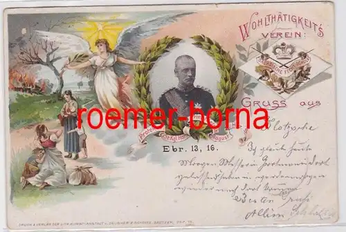 81740 Ak Lithographie Association de charité école de faction saxonne 1899