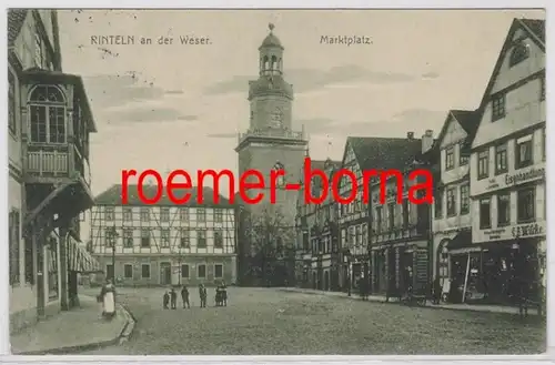 81751 Ak Rindell à la place du marché Weser avec ferrie Wilcke 1914