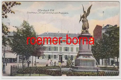 81857 Feldpost Ak Offenbach a.M. Monument aux Guerriers sur la place d'Alicien 1914