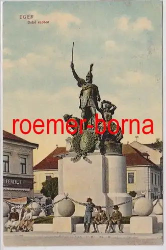81863 Ak Eger Erlau en Hongrie Dobó Szobor Monument aux Guerriers 1910