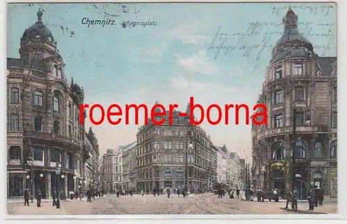 81866 Ak Chemnitz Johannisplatz mit Hotel Stadt Gotha 1907