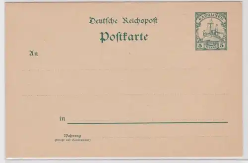 81902 DR Ganzsachen Postkarte P7 Deutsche Kolonien Karolinen 5 Pfennig