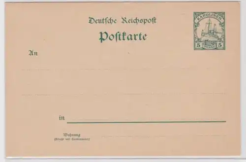 81902 DR Plein de choses Carte postale P7 Colonies allemandes Caroline 5 Pfennig