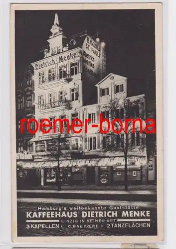 81921 Ak Hamburg Kaffeehaus Dietrich Menke Reeperbahn 1937