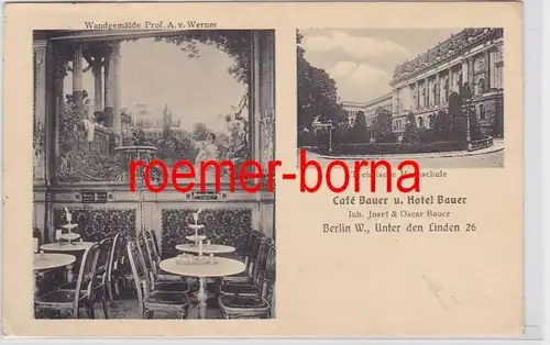 81946 Mehrbild Ak Berlin Unter den Linden 26 Café Bauer u. Hotel 1912