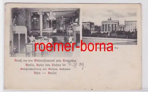 81947 Mehrbild Ak Berlin Gruß aus dem Weinrestaurant zum Treppchen 1909