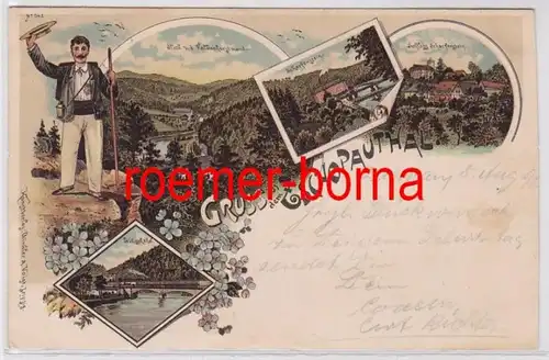 81989 Ak Lithografie Gruss aus dem Zschopauthal 1897