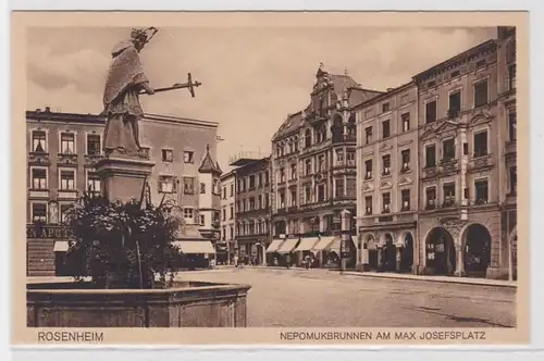 82005 AK Rosenheim - Fontaine Nepomuk à la place Max Josefs 1918