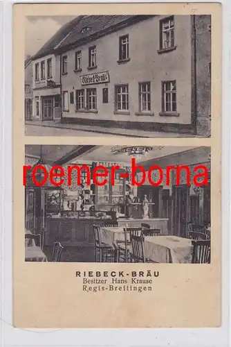 82007 Mehrbild Ak Regis-Breitingen Riebeck-Bräu Bes. Hans Krause 1934