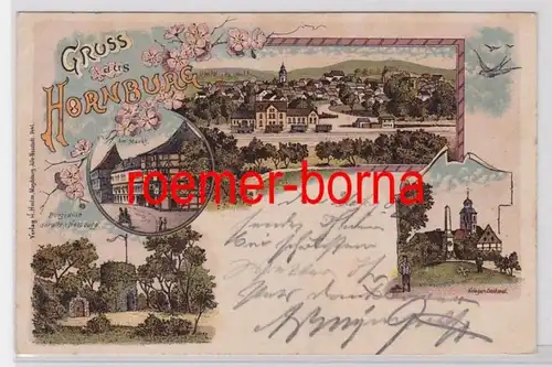 82023 Ak Lithografie Gruss aus Hornburg 1902