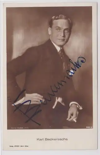 82038 Autograph Carte Acteurs allemands Karl Beckersachs vers 1935
