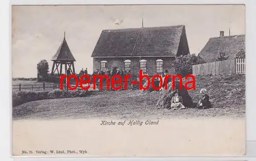 82052 Ak Kirche auf Hallig Oland um 1910