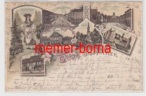 82231 Ak Lithographie Gruss de Bischweiler en Alsace 1897
