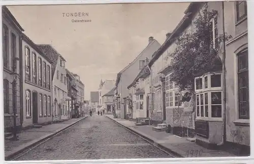 82323 AK Tondern - Osterstrasse, vue sur la rue avec magasins 1910