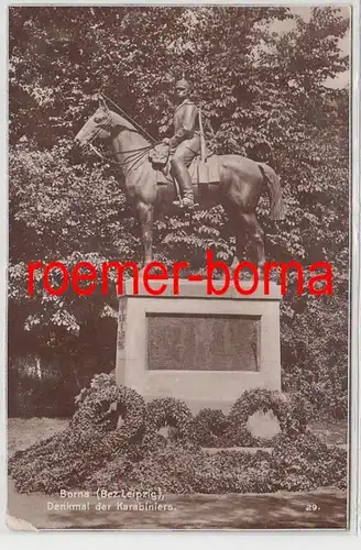 82778 Foto Ak Borna Bez. Leipzig Denkmal der Karabiniers 1927