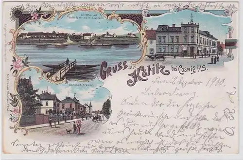 83039 Ak Lithographie Gruß aus Kötitz bei Coswig in Sachsen 1900