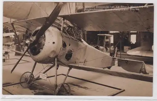 83078 Photo Ak Français. Nieport double-couvert abattu par Boelke vers 1915