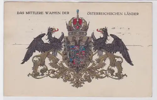 83658 AK Das mittlere Wappen der Österreichischen Länder 1916